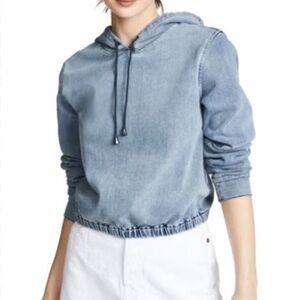 Frame Denim Crop Hoodie Cotton Blend LOU LOU